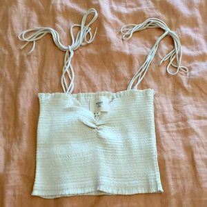 White Ruched Crop Top from Jane